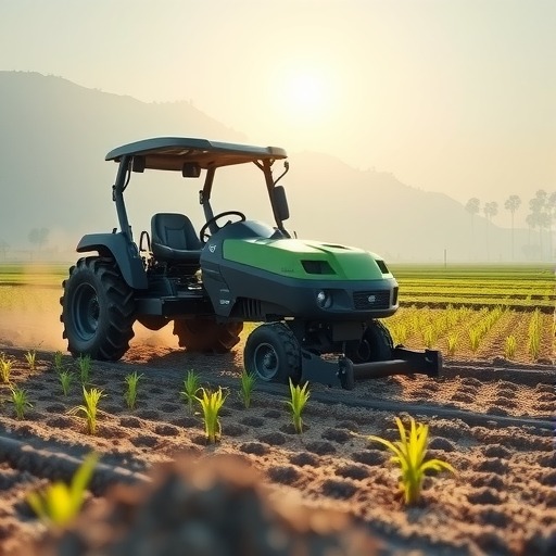 创业农场科技助春耕 电动覆土机“智”绘育秧新图景(图1)