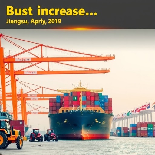 2023年一季度：江苏省拖拉机累计出口金额同比增长46.4%(图1)