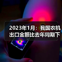 2023年1月：我国农机出口金额比去年同期下降14.8%（图1）