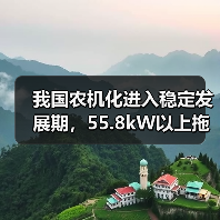 我国农机化进入稳定发展期，55.8kW以上拖拉机增长迅速（图3）