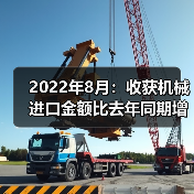 2022年8月：收获机械进口金额比去年同期增加93.9%（图3）
