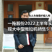 一拖股份2022上半年实现大中型拖拉机销售5.37万台（图1）