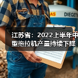 江苏省:2022上半年中型拖拉机产量持续下降(图3) 江苏省:2022上半年中型拖拉机产量持续下降(图3)