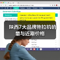 陕西7大品牌拖拉机销量与近期价格(图1) 陕西7大品牌拖拉机销量与近期价格(图1)