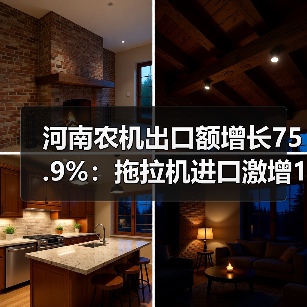 河南农机出口额增长75.9%：拖拉机进口激增158.3%（图1）