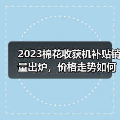 2023棉花收获机补贴销量出炉，价格走势如何？（图4）