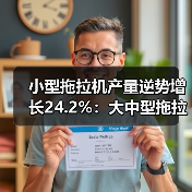 小型拖拉机产量逆势增长24.2%:大中型拖拉机降幅明显(图3) 小型拖拉机产量逆势增长24.2%:大中型拖拉机降幅明显(图3)