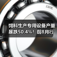 饲料生产专用设备产量暴跌50.4%!前8月行业遇冷(图1) 饲料生产专用设备产量暴跌50.4%!前8月行业遇冷(图1)