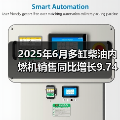 2025年6月多缸柴油内燃机销售同比增长9.74%（图3）