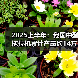 2025上半年：我国中型拖拉机累计产量约14万台，小型拖拉机产量下滑明显（图1）