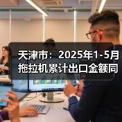天津市:2025年1-5月拖拉机累计出口金额同比增长119.74%(图2) 天津市:2025年1-5月拖拉机累计出口金额同比增长119.74%(图2)