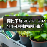 同比下降68.2%:2025年1-4月我国饲料生产专用设备产量持续下滑(图4) 同比下降68.2%:2025年1-4月我国饲料生产专用设备产量持续下滑(图4)