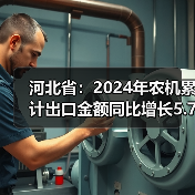 河北省:2024年农机累计出口金额同比增长5.76%(图1) 河北省:2024年农机累计出口金额同比增长5.76%(图1)