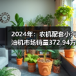 2024年:农机配套小汽油机市场销量372.94万台,同比增长54.78%(图1) 2024年:农机配套小汽油机市场销量372.94万台,同比增长54.78%(图1)
