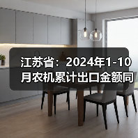 江苏省:2024年1-10月农机累计出口金额同比增长9.1%(图4) 江苏省:2024年1-10月农机累计出口金额同比增长9.1%(图4)
