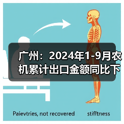 广州:2024年1-9月农机累计出口金额同比下降11%(图3) 广州:2024年1-9月农机累计出口金额同比下降11%(图3)