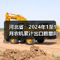 河北省:2024年1至9月农机累计出口数量同比增长115.22%(图1) 河北省:2024年1至9月农机累计出口数量同比增长115.22%(图1)