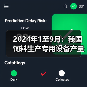 2024年1至9月：我国饲料生产专用设备产量同比下降22%（图2）