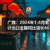 广西:2024年1-8月累计出口金额同比增长86.7%(图2) 广西:2024年1-8月累计出口金额同比增长86.7%(图2)