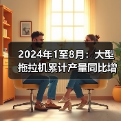 2024年1至8月：大型拖拉机累计产量同比增长9.6%（图4）