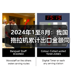 2024年1至8月：我国拖拉机累计出口金额同比下降10.8%（图4）