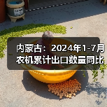 内蒙古：2024年1-7月农机累计出口数量同比增长33.3%（图2）