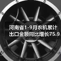 河南省1-9月农机累计出口金额同比增长75.9%(图3) 河南省1-9月农机累计出口金额同比增长75.9%(图3)