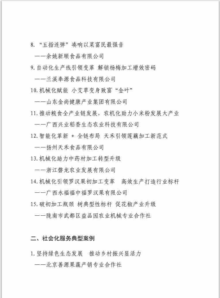 关于推介2025年农产品产地初加工机械化典型案例的通知(图2) 关于推介2025年农产品产地初加工机械化典型案例的通知(图2)
